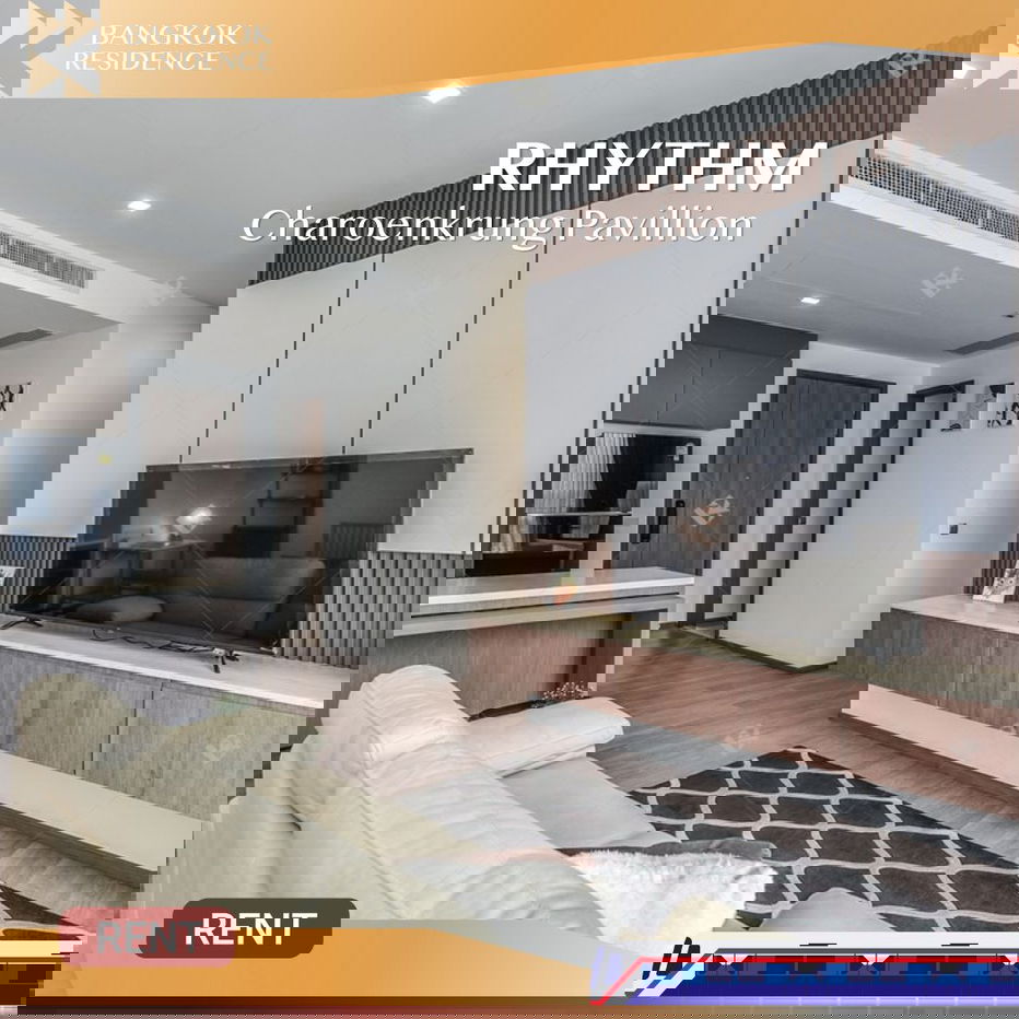 RHYTHM Charoenkrung Pavilion 💖 High-floor unit, beautifully decorated 🌟 Near BTS Saphan Taksin