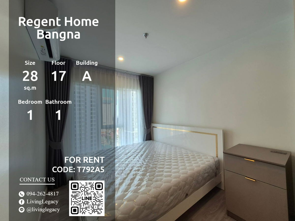 T792A5 Condo For Rent Regent Home Bangna 28 Sq.M. Floor 17 Building A line id : @livinglegacy