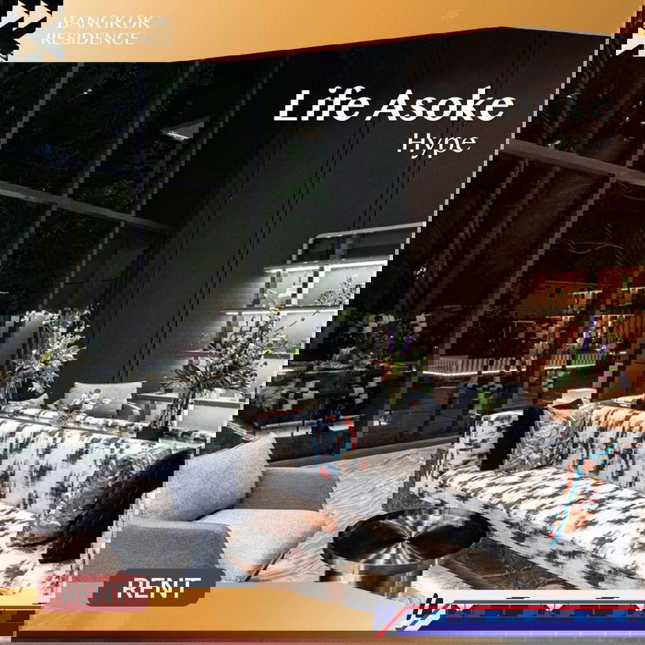 Life Asoke Hype 🛏️ Beautiful fully-furnished unit, move-in ready 💚Near MRT Rama 9