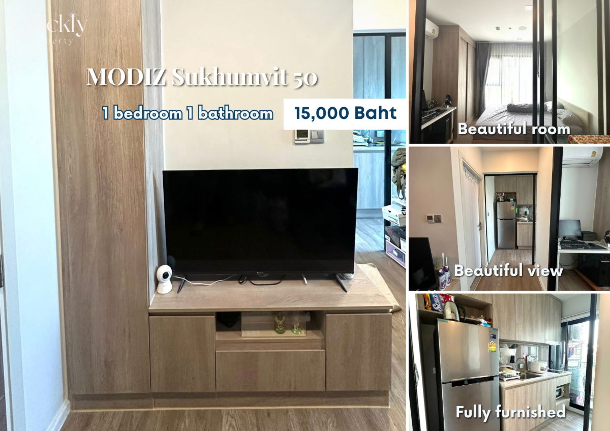 MODIZ Sukhumvit 50 | Price 15,000 THB | Beautiful room, great location, fully furnished, ready to move in.