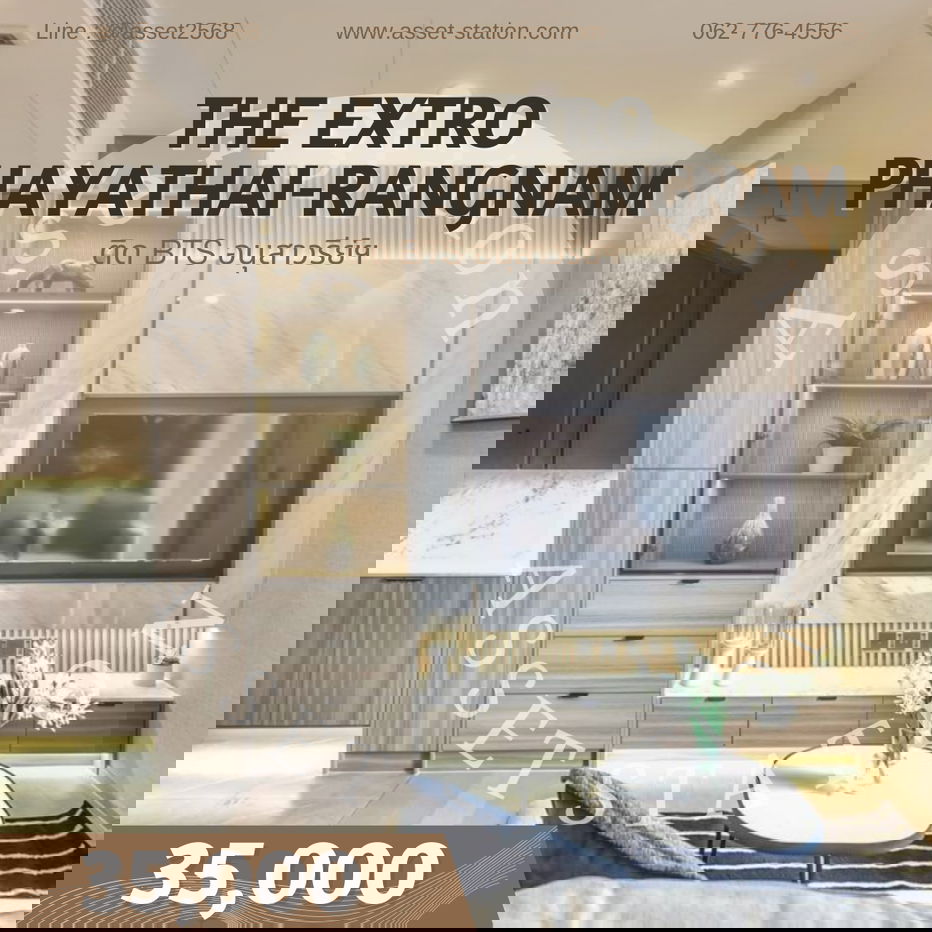 🪽 Beautifully decorated condo at The Extro Phayathai-Rangnam, luxurious and close to BTS Victory Monument ✨