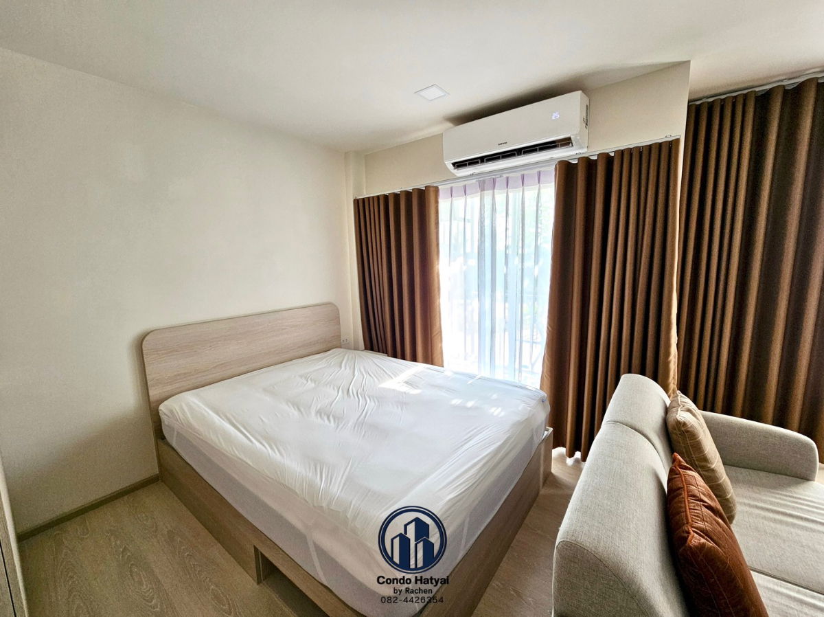 For Rent: D Condo Sand, brand new condo, Building A, 2nd floor, project garden view, beautifully decorated, 9,000 THB/month.