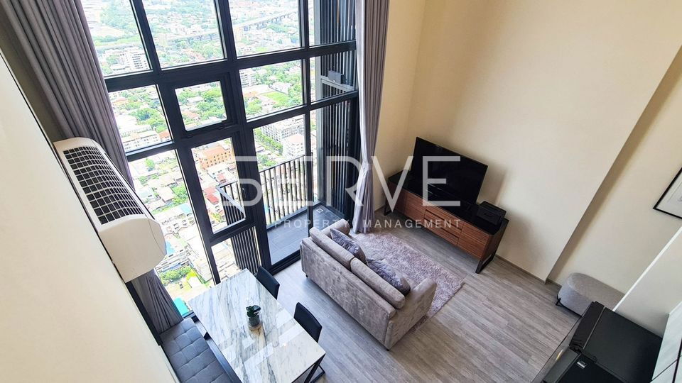 Duplex 2 Beds 55 Sq.m. Super High Fl. 35+ Good Location Close to BTS Punnawithi 250 m. at The Line Sukhumvit 101 Condo / For Rent