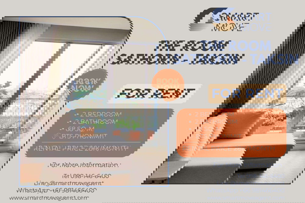 🔥 For Rent !! Newly renovated, big size !! 🔥 Code C20251200067....The Room Sathorn - Taksin, 2 bedroom, 2 bathroom, furnished, ready to move in📣📣