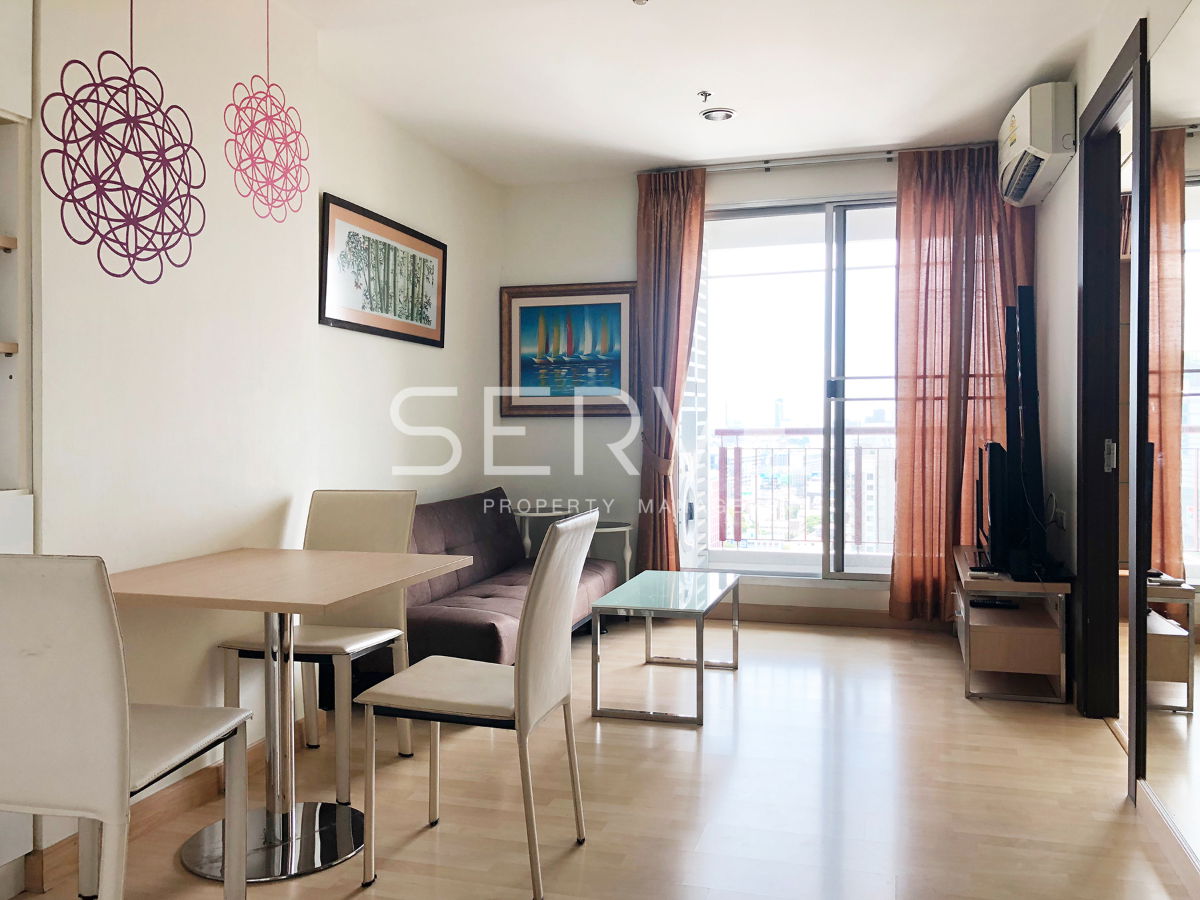 Corner Unit 1 Bed Large Room Super High Floor City view Fully furnished Good Location Next to MRT Ratchadaphisek  @  Rhythm Ratchada